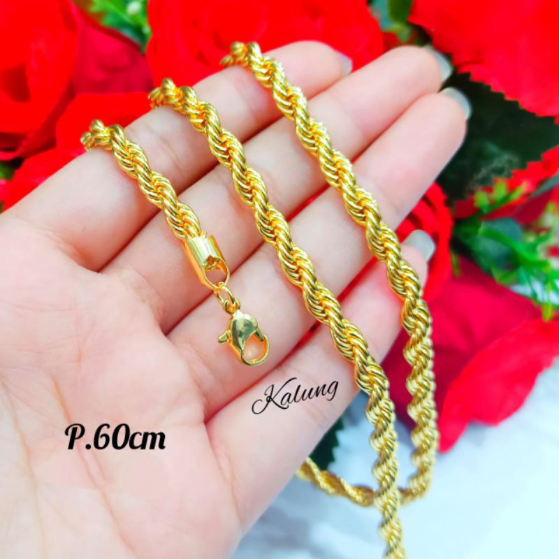 KALUNG TAMBANG PANJANG 60,cm TITANIUM