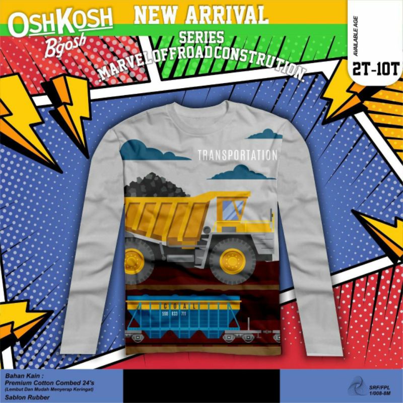 Kaos Anak/Kaos anak lengan panjang/Kaos marvel Offroad