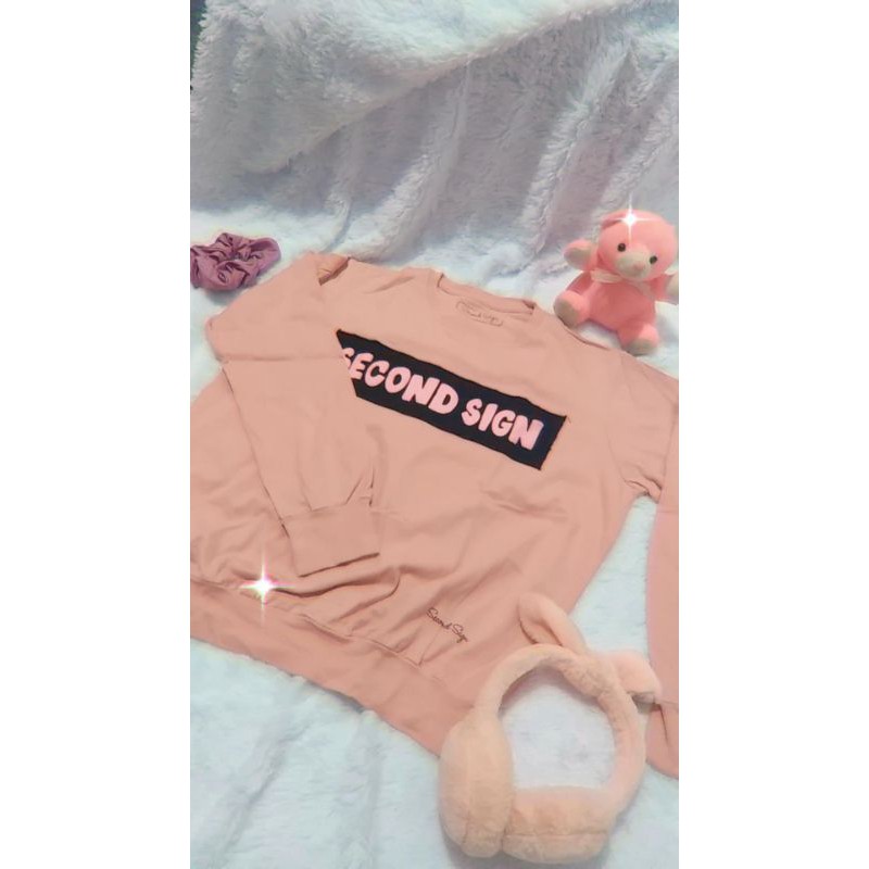 Second Sign ORI atasan kaos lengan panjang warna pink