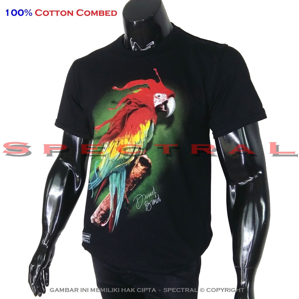 Kaos Distro Burung Kakaktua Warna T Shirt Pria Wanita Pakaian Jkt