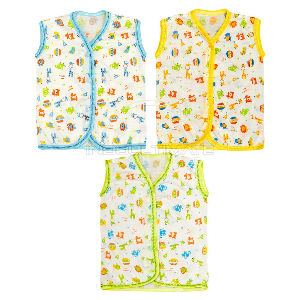 3pcs Kaos Bayi kutung tanpa lengan Newborn Baru Lahir BCS-043KK Atasan Bayi singlet  Pakaian Bayi