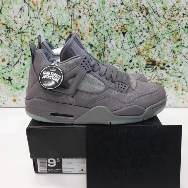 SEPATU NIKE AIR JORDAN 4 RETRO KAWS GREY (UA) BNIB