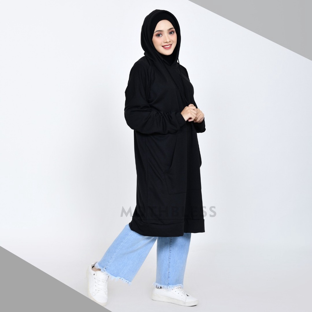 Sweater hoodie Jubah wanita HERMOSA WOMEN'S / JAKET HOODIE JUBAH KASUAL / HOODIE HIJAB COTTON TEBAL