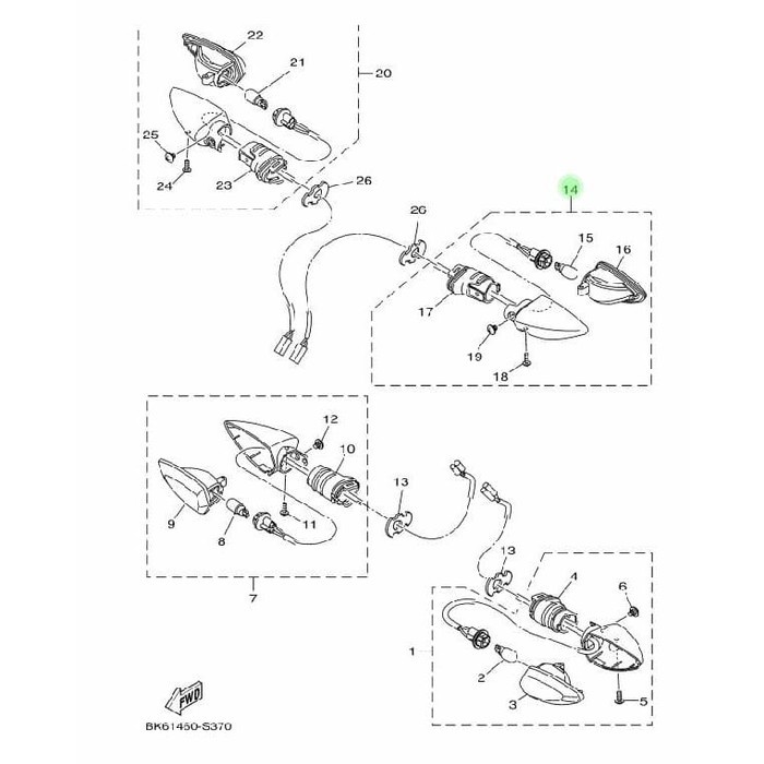 LAMPU SEN/SEIN BELAKANG KIRI R15 V3 ASLI ORIGINAL YAMAHA