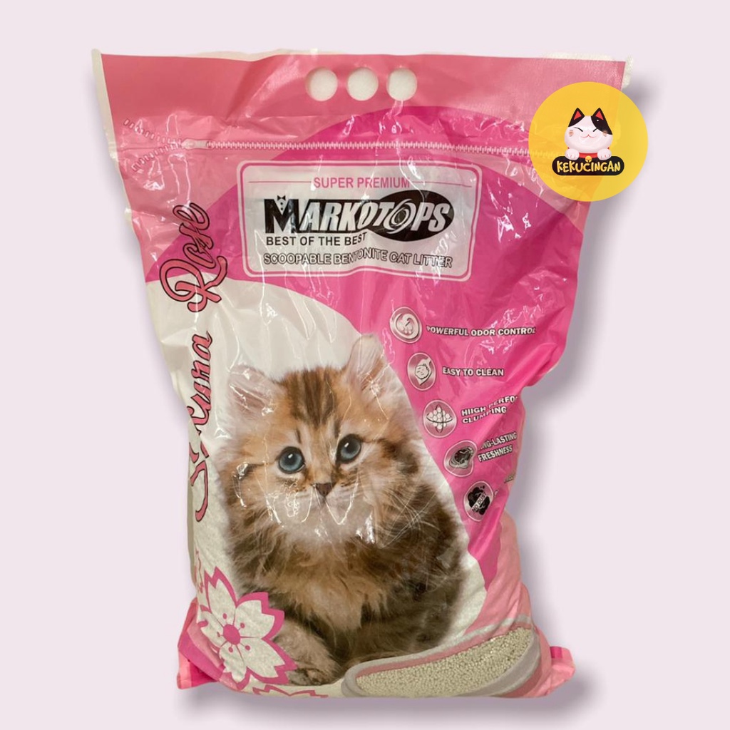 Pasir Kucing MARKOTOPS Pasir Gumpal Wangi Bentonite Cat Litter 5,5L