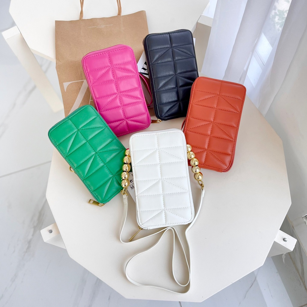 TAS ZARA WANITA ORIGINAL TAS SELEMPANG SLING BAG WHITE BLACK PINK BROWN GREEN PHONE BAG ZZ800