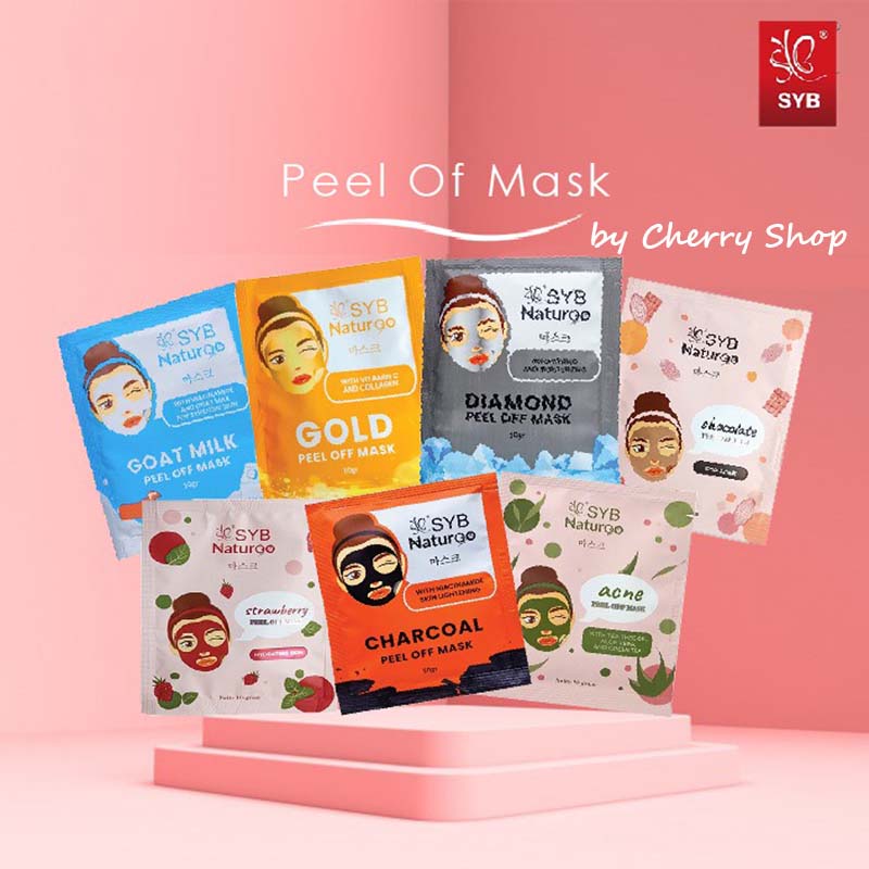 [10GR] [BPOM] SYB NATUR90 Peel Off Mask Goat milk | Diamond | Gold | Charcoal Naturgo | Chocolate | Green Tea | Aloe Vera | Strawberry | Acne Jerawat Masker Wajah (✔BPOM) 10gr