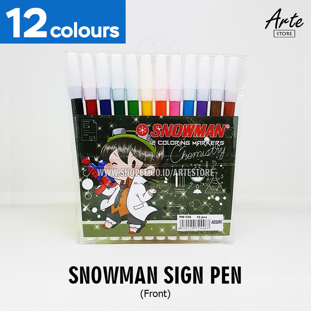 Spidol Kecil Snowman Sign Pen 12 - 24 Warna