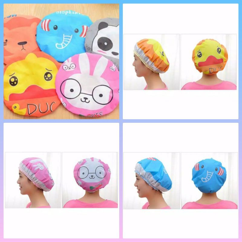 Shower Cap Topi Mandi Lucu Perlengkapan Mandi Impor Murah