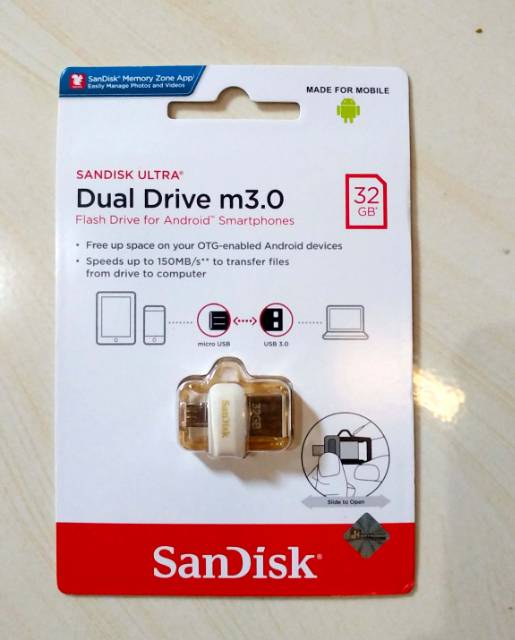 Sandisk flashdisk USB OTG m3.0 32GB up to 150 MB/S