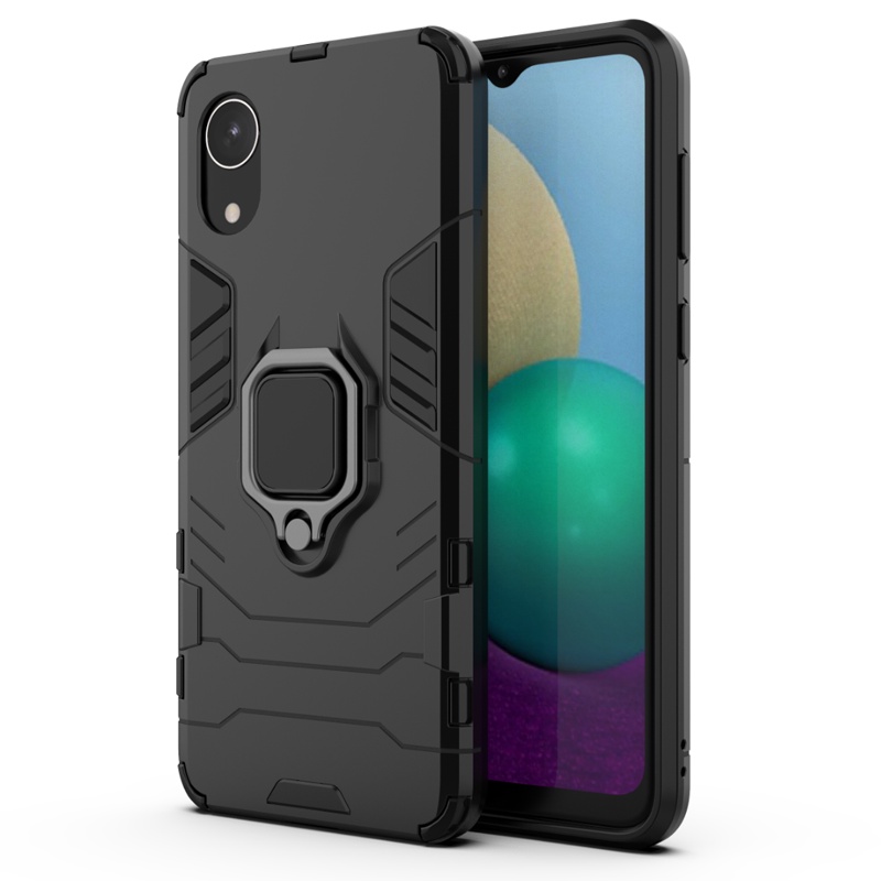 Casing Armor Shockproof + Stand Holder Magnetik Untuk Samsung Galaxy A03 Core A03