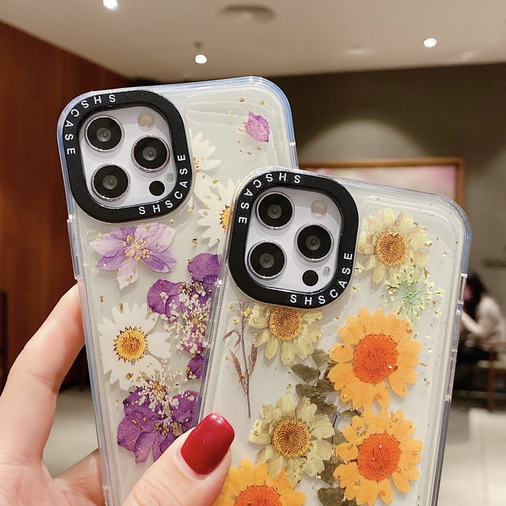 Soft Case Hp Gambar Bunga Tahan Goncangan Untuk iphone 13 / 12 / 11promax / X / XR / XS Max / 11 / 6 / 7 / 8plus / SE 2020