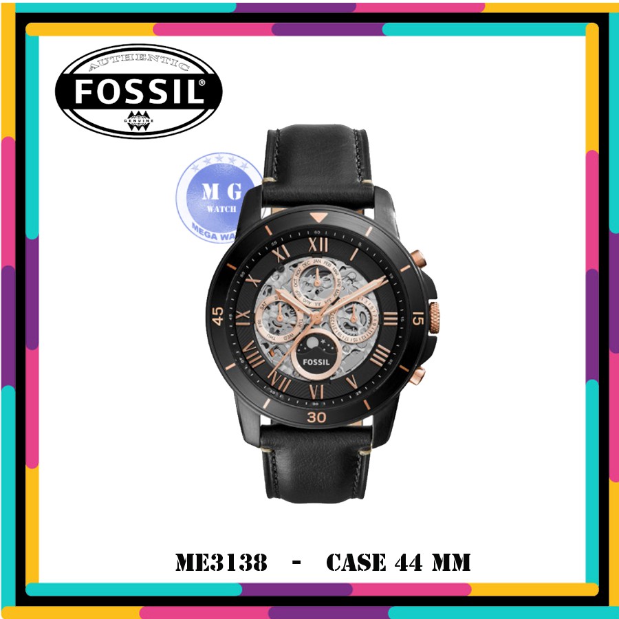 Jam Tangan Pria Fossil Original ME3138 Grant Skeleton Dial Auto MURAH