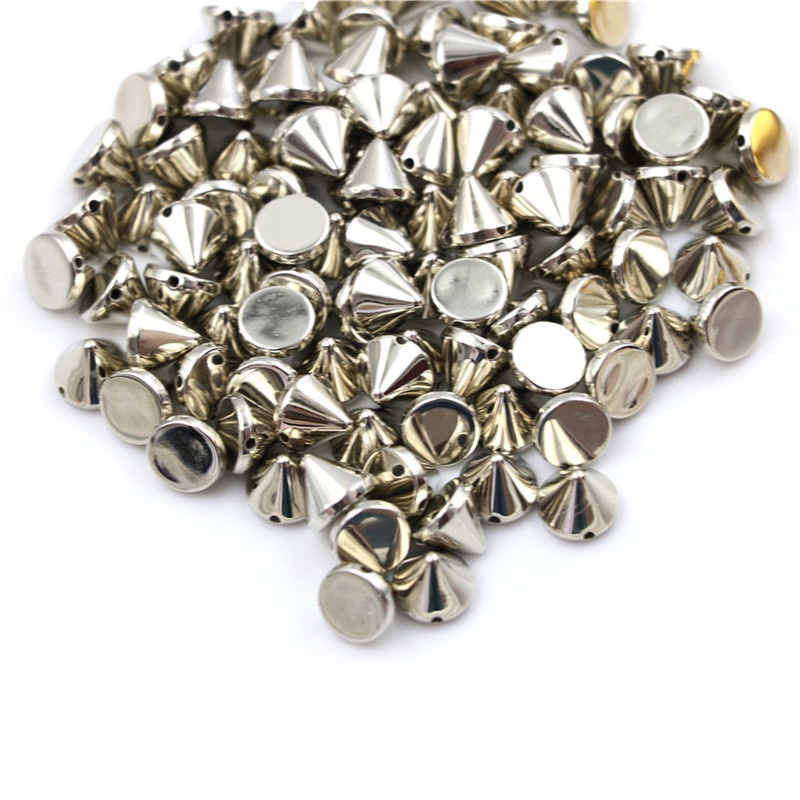 100 Pcs Stud Rivet Spike Bentuk Bulat Ukuran 10mm Untuk Kerajinan Kulit