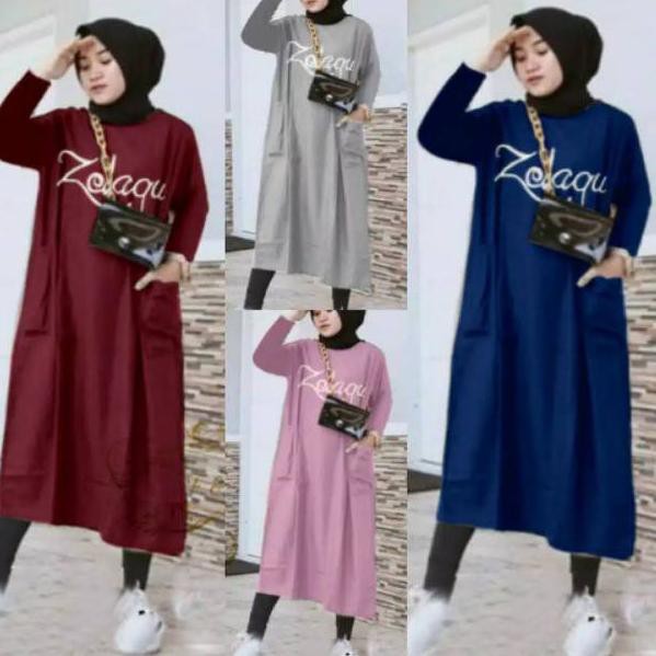 JF Tunik Kaos Babyterry Jumbo Wanita Muslimah Terbaru zola LD110 PB 100