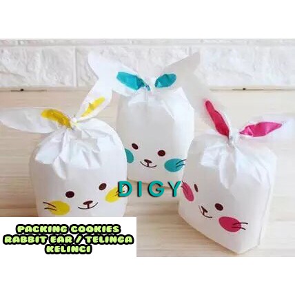 [5 PCS] Packing Cookies Lebaran / idul fitri   Rabbit S Ear Kemasan  Kue Lucu Unik Packaging Cookies Bunny / Rabbit