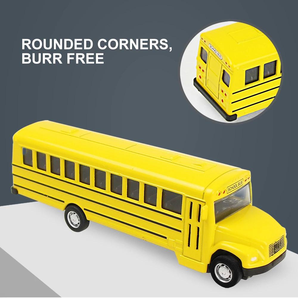 NICKOLAS1 Hadiah Ulang Tahun Model Bus Sekolah Untuk Anak Kuning1 /64 Inersia Mainan Anak Laki-Laki Kendaraan Simulasi