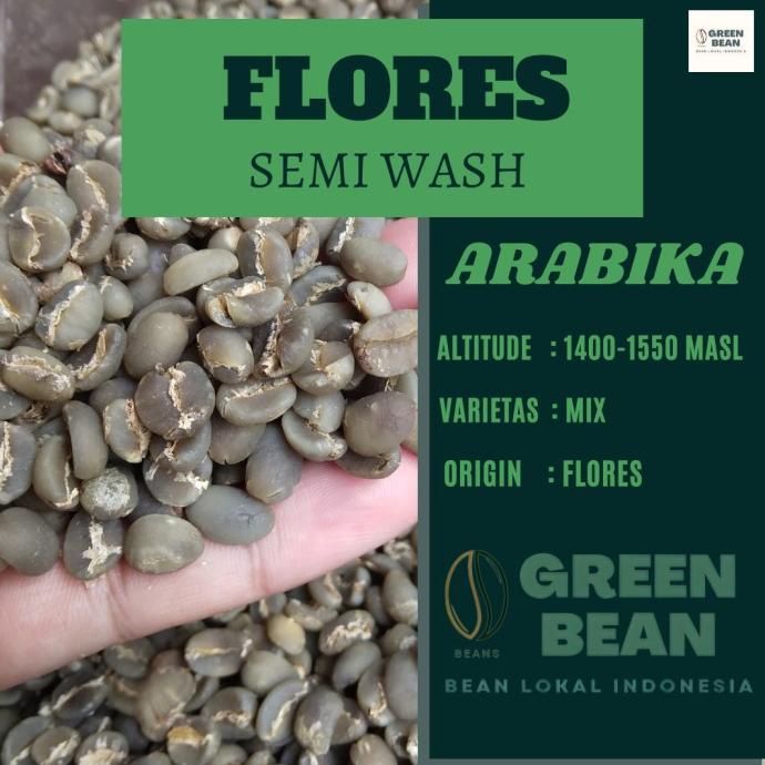 

Grean bean / biji kopi arabika flores bajawa - semi washed grade 1