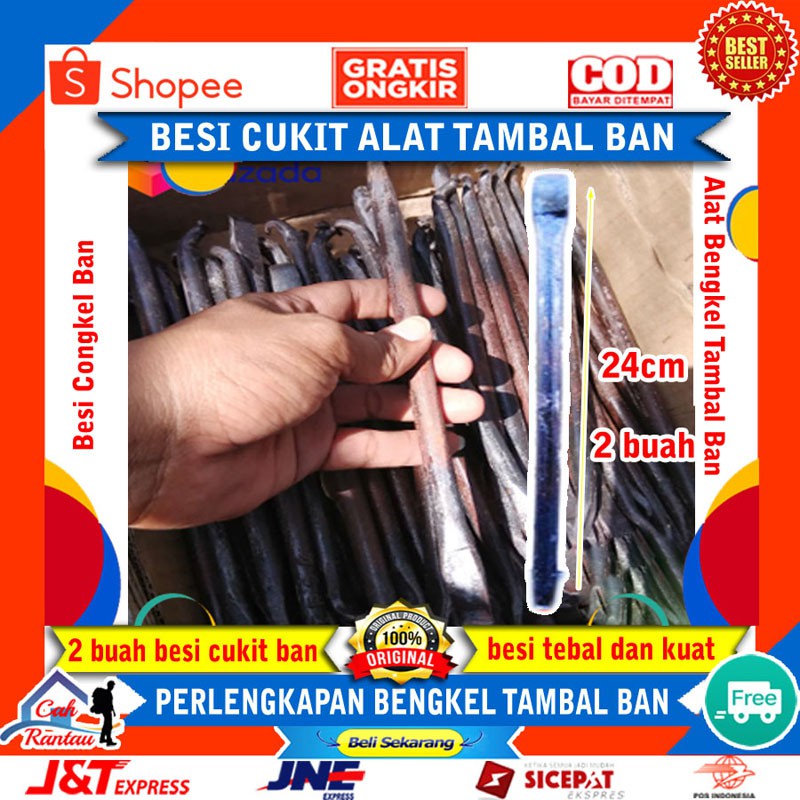 Sepasang Alat Bengkel Motor Besi Cungkit Ban Perlengkapan Peralatan Bengkel Tambal Ban Cukit Ban