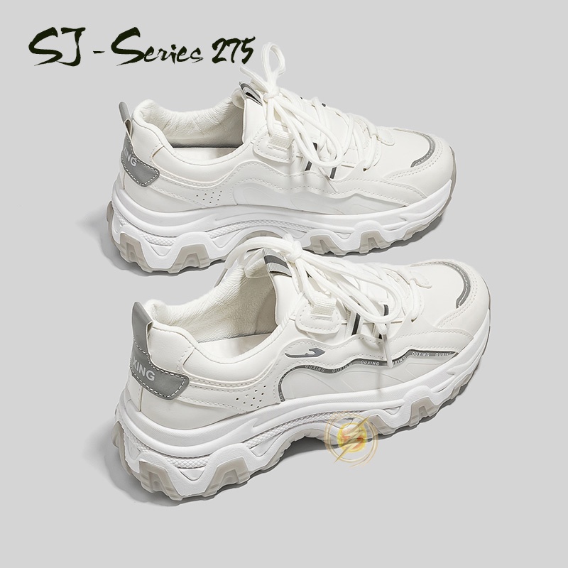 [NOOS] Sepatu Sneakers Wanita Grey Trendy Lucu Warna Soft Casual Hangout / Kuliah Kualitas Import Premium - 275