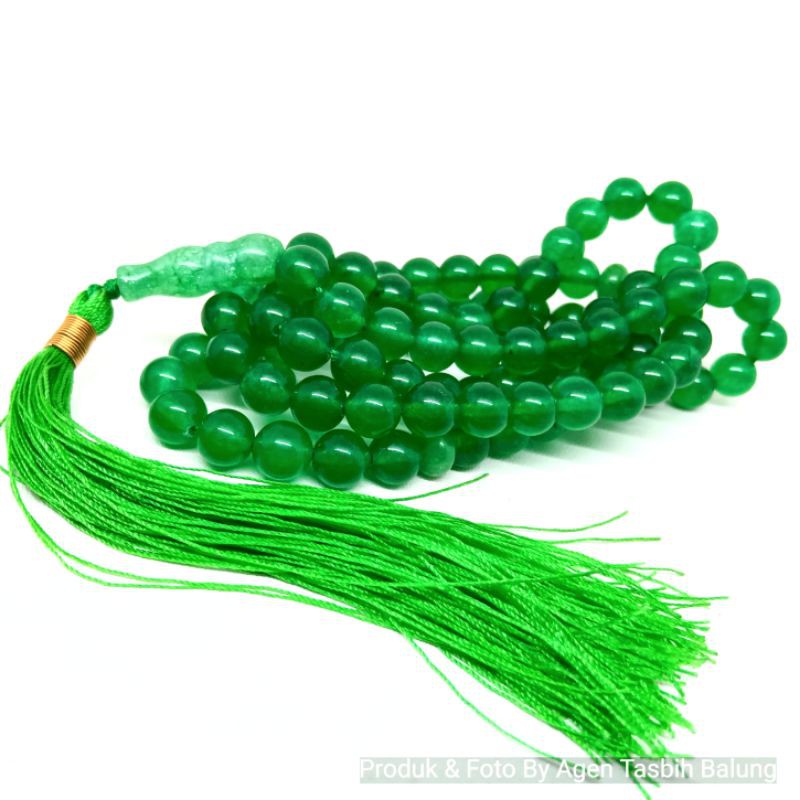 Tasbih Batu Giok Hijau Natural Size 8mm ORIGINAL