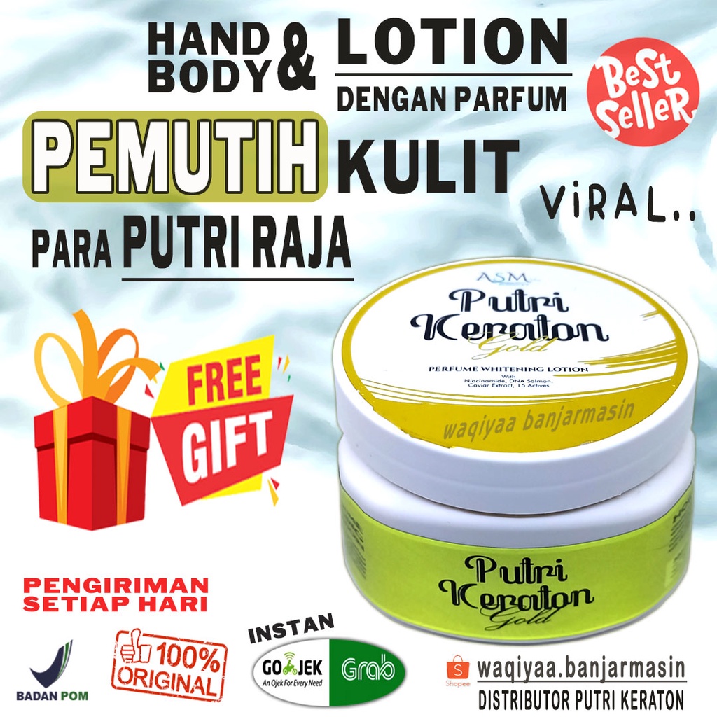 Putri Keraton Gold Handbody Lotion Parfum Pemutih Tubuh  Hand & Body Whitening Pencerah Kulit BPOM