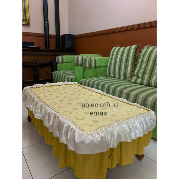 Taplak meja rempel/rumbai untuk ruang tamu