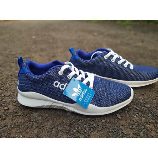 Sepatu sneaker ADIDAS wanita biru jogging santai olahraga casual promo