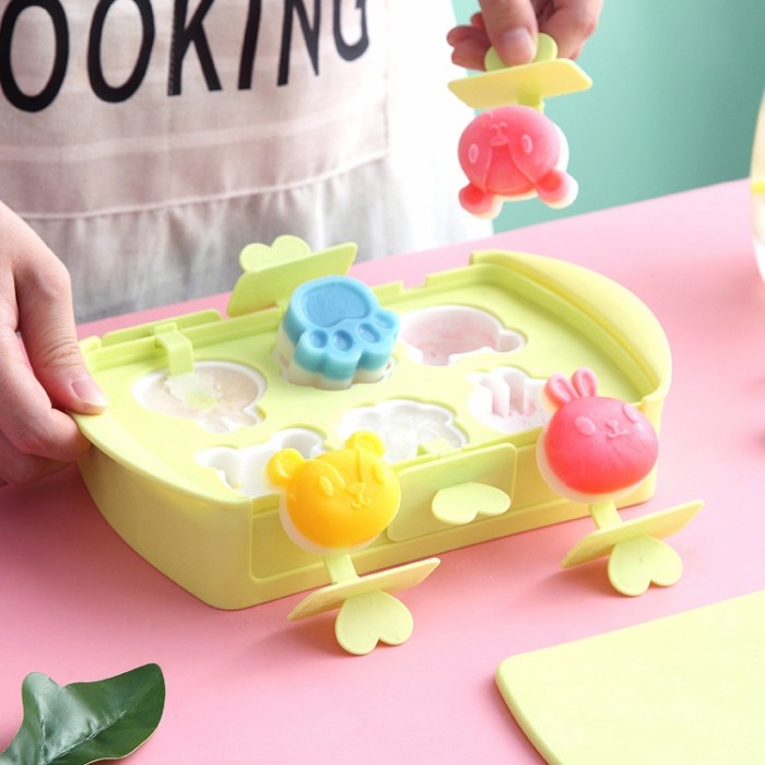 silicone children popsicle ice mold tray stackable box / cetakan es / cetakan es cream