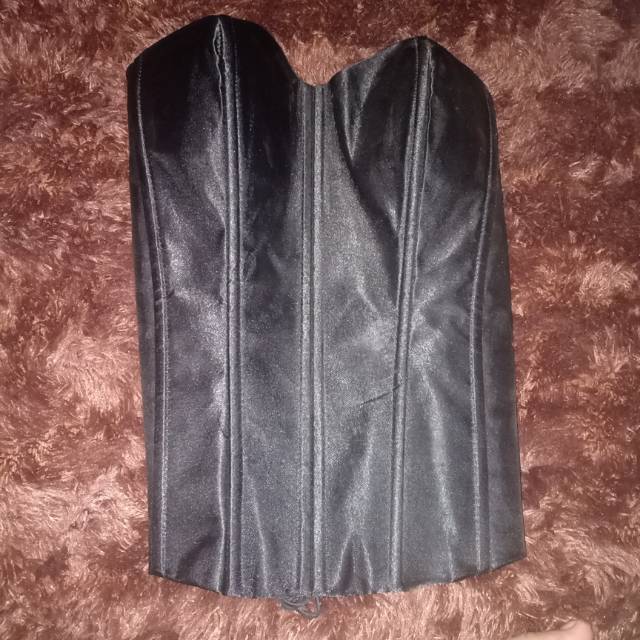 preloved kamisol satin / kemben / bustier / daleman kebaya hitam wanita