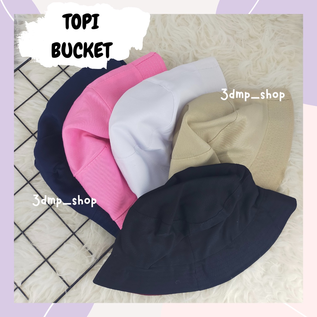 Topi Bucket polos bolak balik