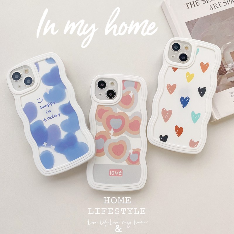 Soft Case Motif Hati Pink Biru Untuk iPhone 6S 7 8 PLUS XR XS MAX 11 12 13 Pro MAX 7 + 8 + 7PLUS 8PLUS 11PRO MAX 12PRO MAX 14plus