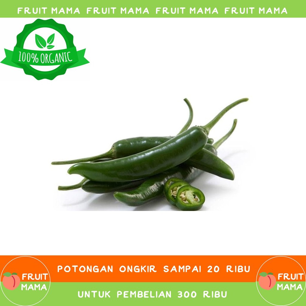 

CABE HIJAU Organik 200 Gram| Fruit Mama | Buah Impor & Sayur Organik