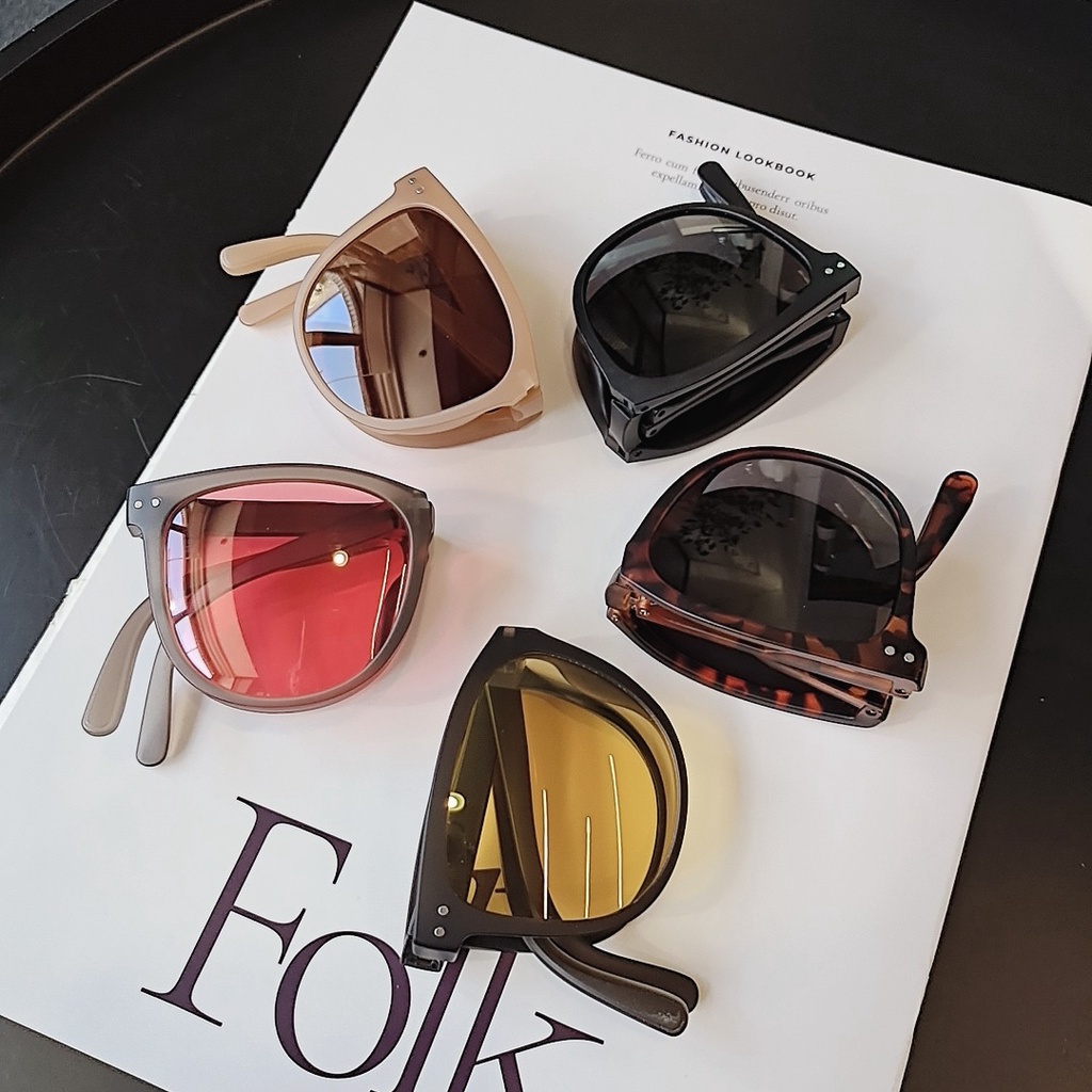 OVERFLOWS.ID   KACAMATA HITAM TERBARU BISA DI LIPAT FOLD SUNGLASSES ANTI-UV WANITA PRIA IMPORT KACAMATA LIPAT FASHION MURAH