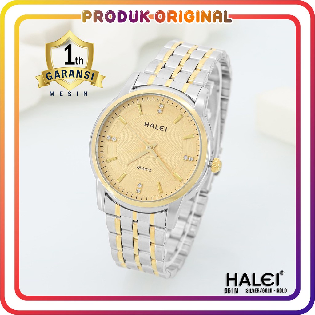 COD JAM TANGAN PRIA HALEI ORIGINAL 561 WATER RESISTANT STAINLES STEEL ANTI KARAT ANTI AIR