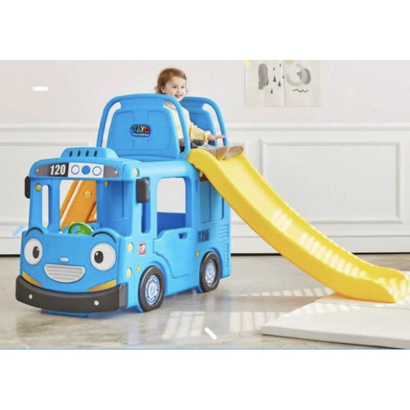 Yaya tayo school bus swing and slide mainan ayunan perosotan anak tayo playhouse playground