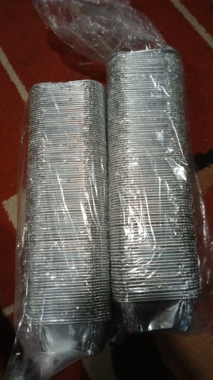 Aluminium Foil Cup Kotak Square Macaroni Schotel Isi 100pcs