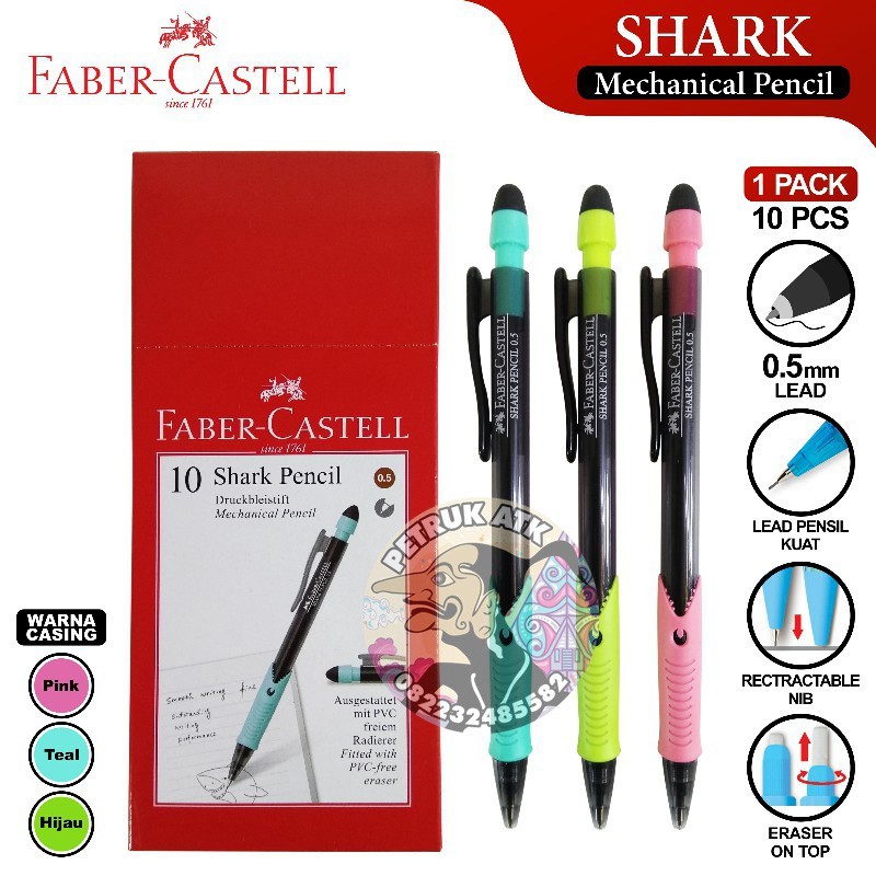 

[PCS] FABER-CASTELL PENSIL MEKANIK SHARK 0.5 MM 531510 MECHANICAL CETEKAN*