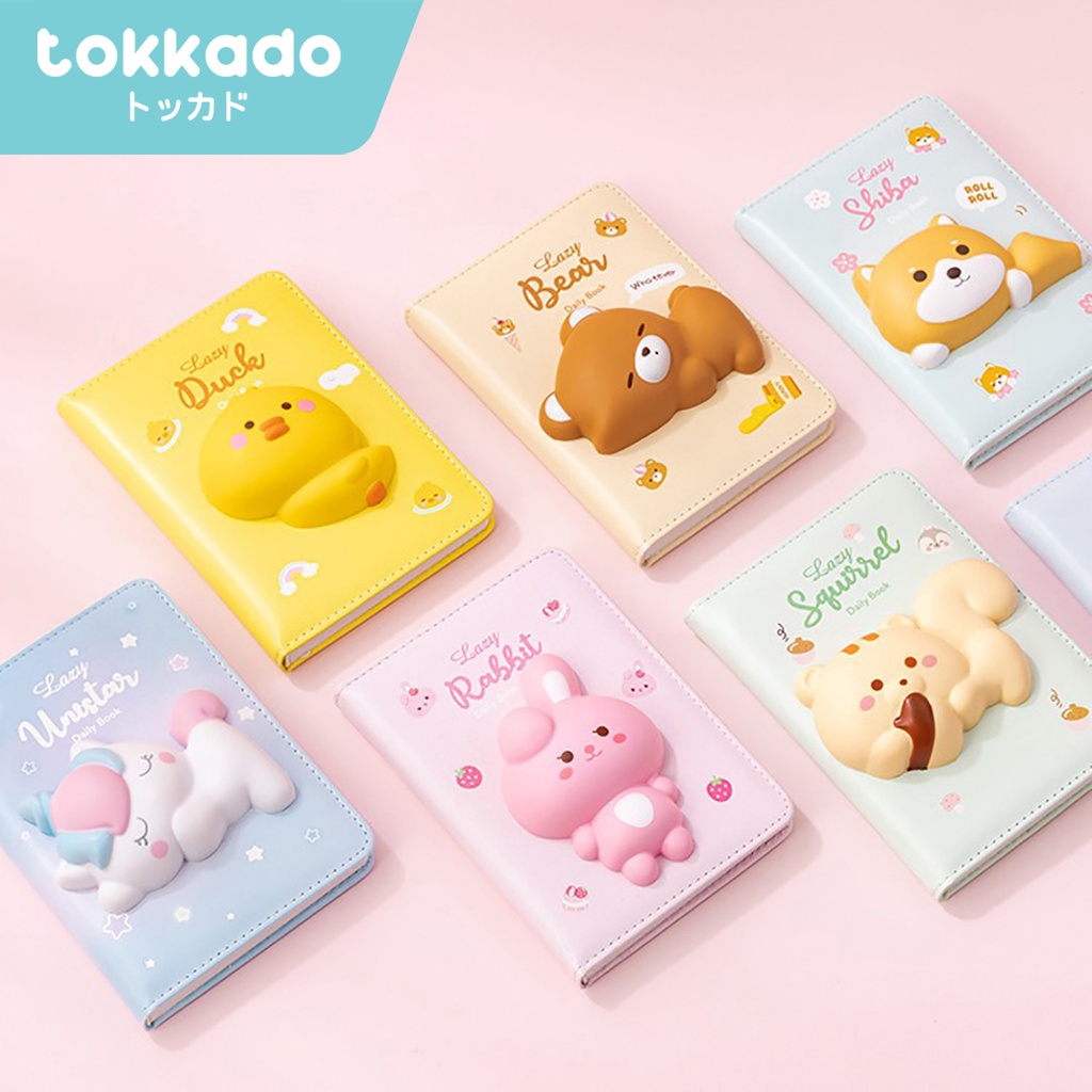 

TOKKADO Fuwa Squishy Daily Notebook Agenda Buku Catatan Anak Diary Unik Lucu