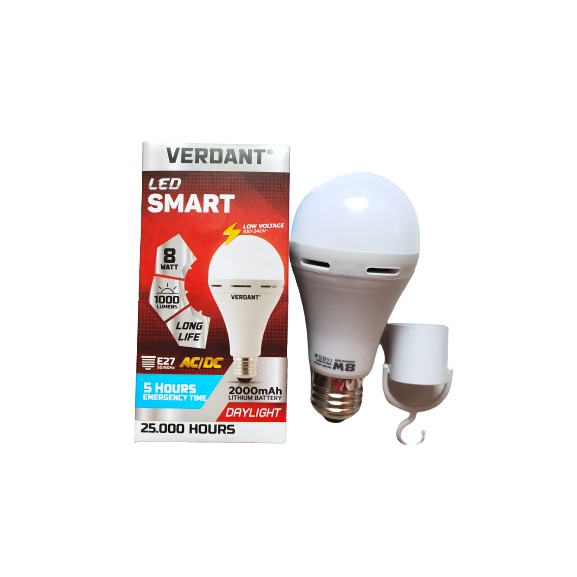Lampu LED Verdant Smart Emergency 8 Watt AC/DC Lampu Magic