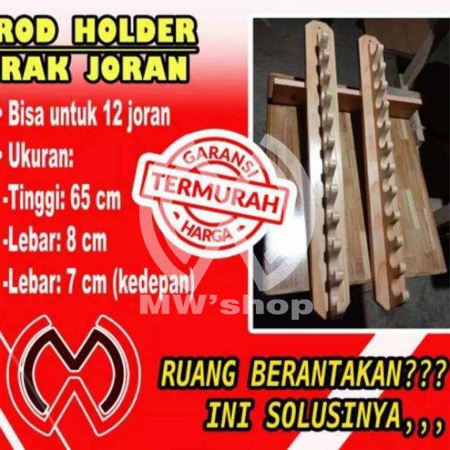 Rak joran Pancing TEGEK  PASIRAN ROCK FISHING Tempel dinding Motif OMBAK SEGORO muat 12 joran
