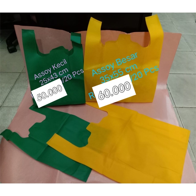

isi 12pcs TAS KANTONG SPUNBOND RECYCLE PREMIUM