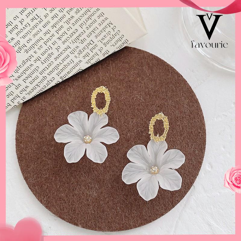 [COD]S925 Silver Needle Flower Shape Gaya Segar Anting Pejantan Cocok untuk Wanita-FA