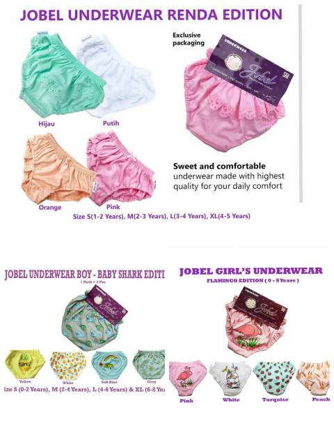 KAZEL JOBEL UNDERWARE / CELANA DALAM ANAK ISI 4PCS