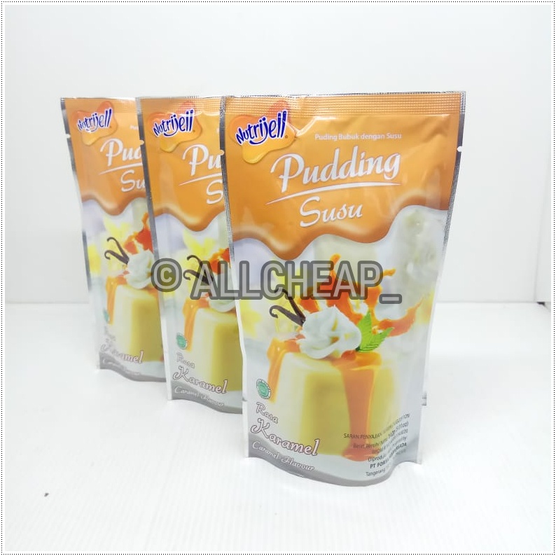 nutrijel PUDING susu rasa KARAMEL caramel flavour 142gr (5.01oz) + vla