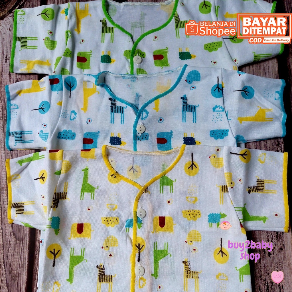 Piyama lengan pendek bayi Shankusen Animal Series isi 3 PCS