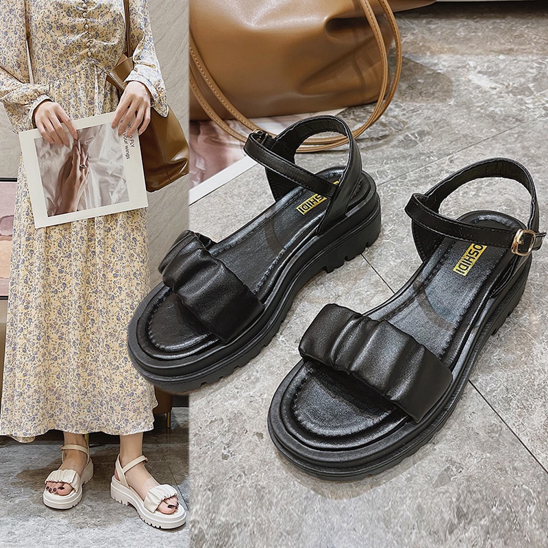 COD Sneakersdaily LX2 Sandal Wanita Wedges Korean Style Elegant Sandal