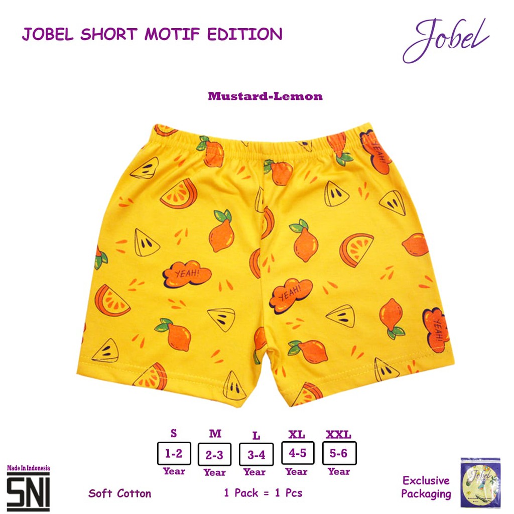 Jobel Celana Pendek ANAK Adem Nyaman Motif Edition 0 - 5 tahun CBKS