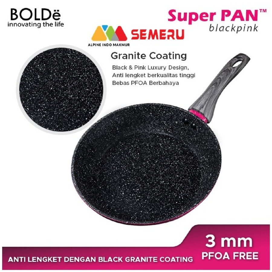 BOLDE Super PAN 5 pcs Set BlackPink - Panci Set Bolde 5 pcs