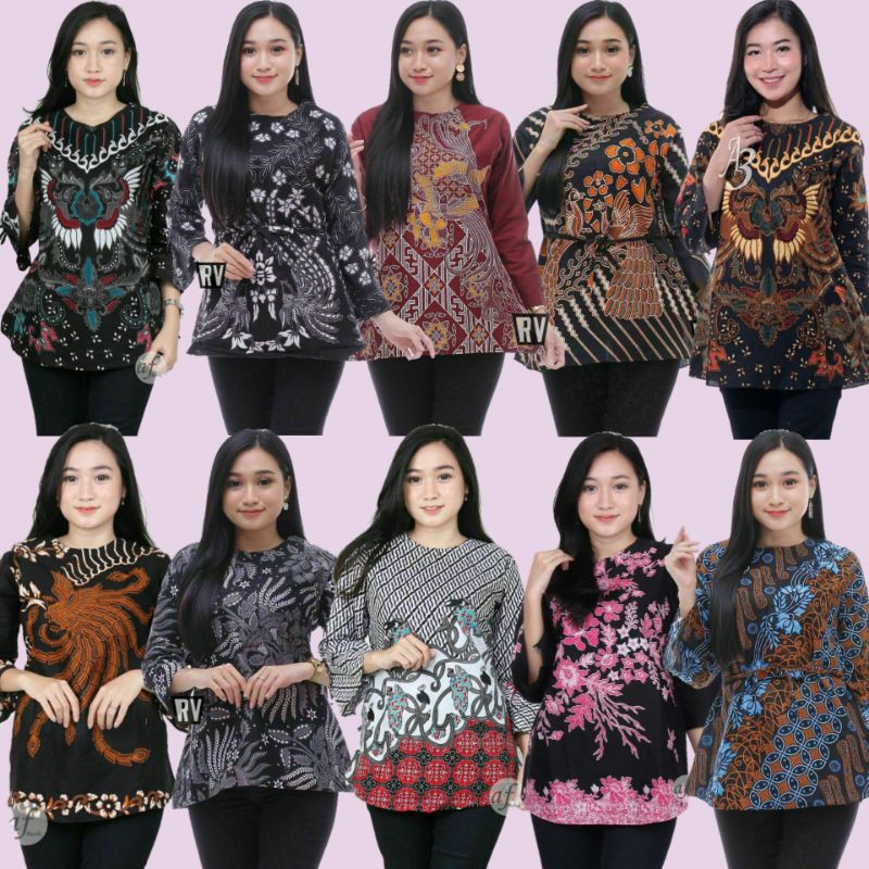 Blus batik atasan wanita size M L XL XXL